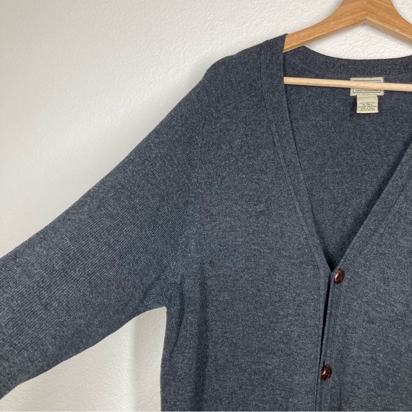Vintage LL Bean Cardigan Sweater Men’s XL Tall 100% Lambs Wool Pockets Dark Gray - Picture 8 of 14